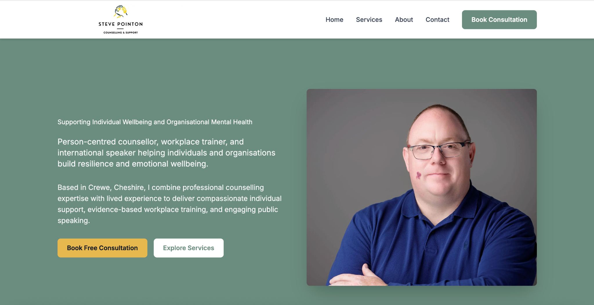 Counselling website redesign screenshot